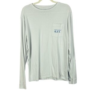 Vineyard Vines Casual White Cotton Long Sleeve Pocket Men's Medium Tee